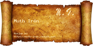Muth Irén névjegykártya